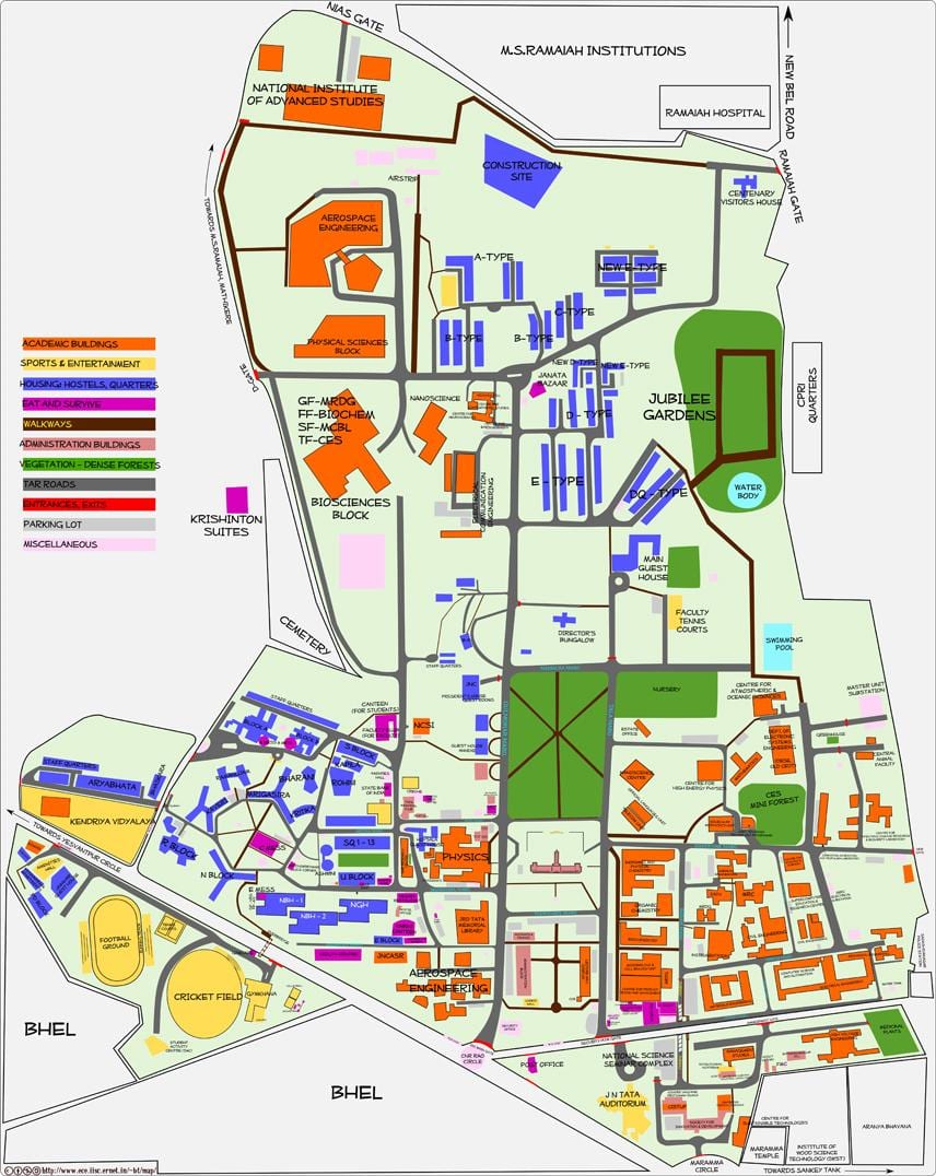 نقشه IISC بنگلور