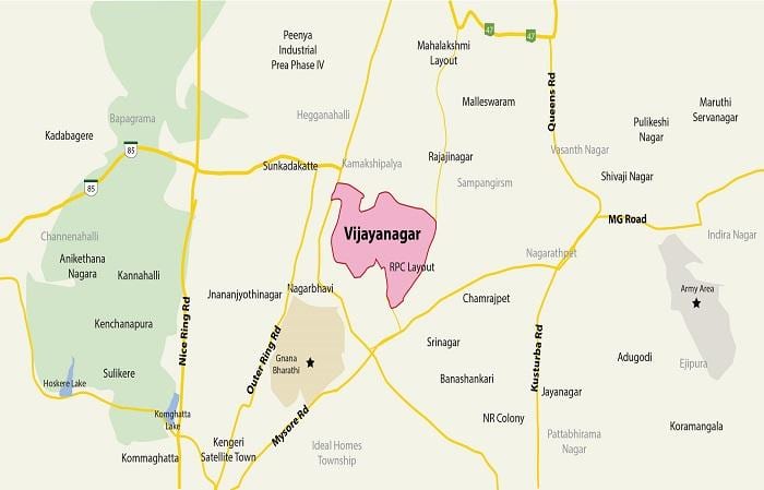 نقشه Vijayanagar بنگلور