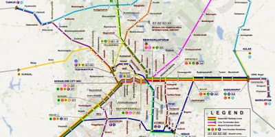نقشه از بنگلور ایستگاه راه آهن
